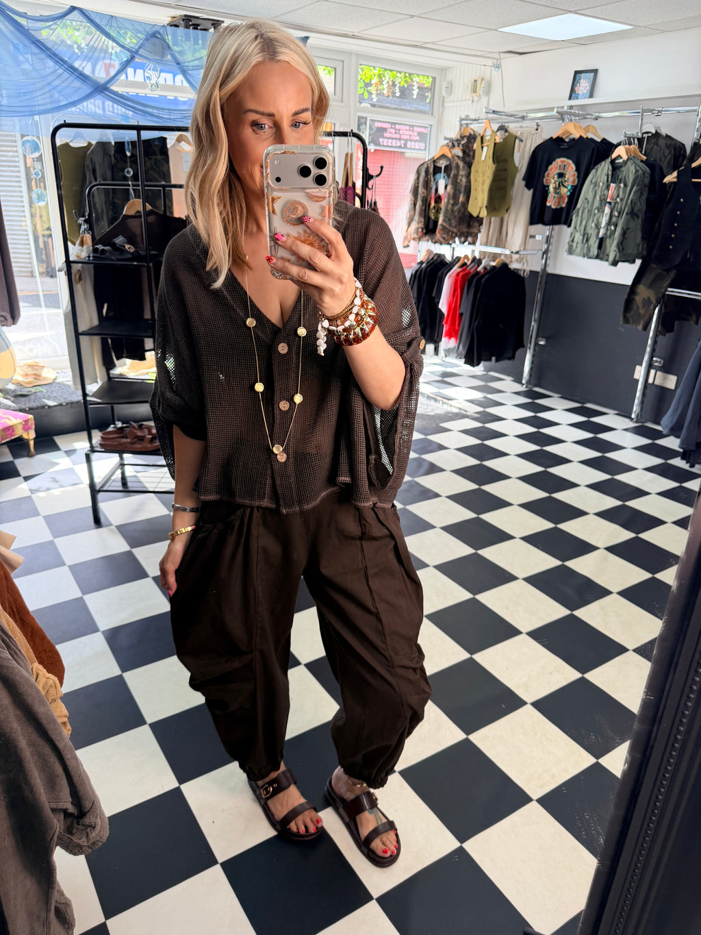 Barrel Side Pocket trousers Chocolate