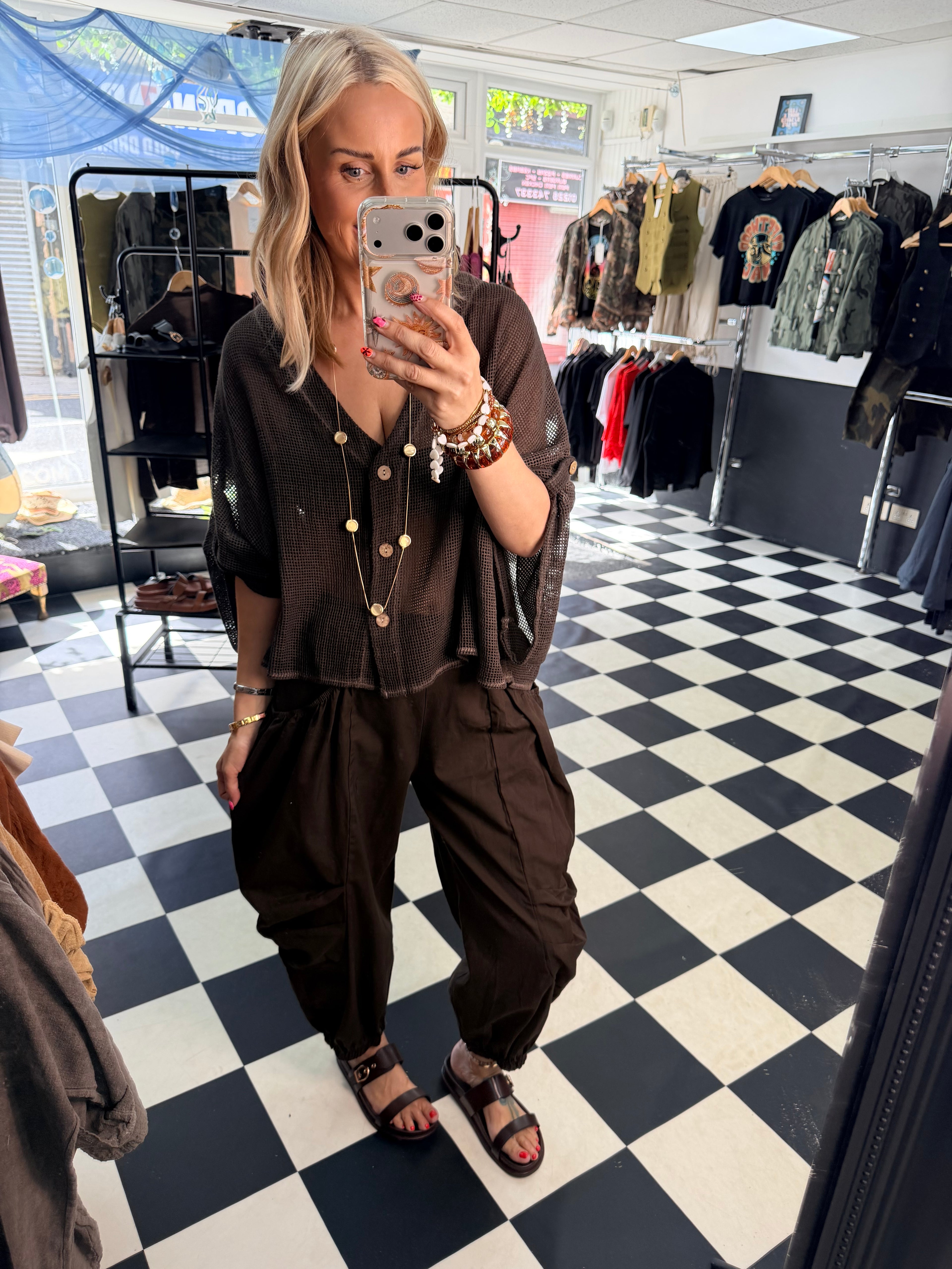 Barrel Side Pocket trousers Chocolate