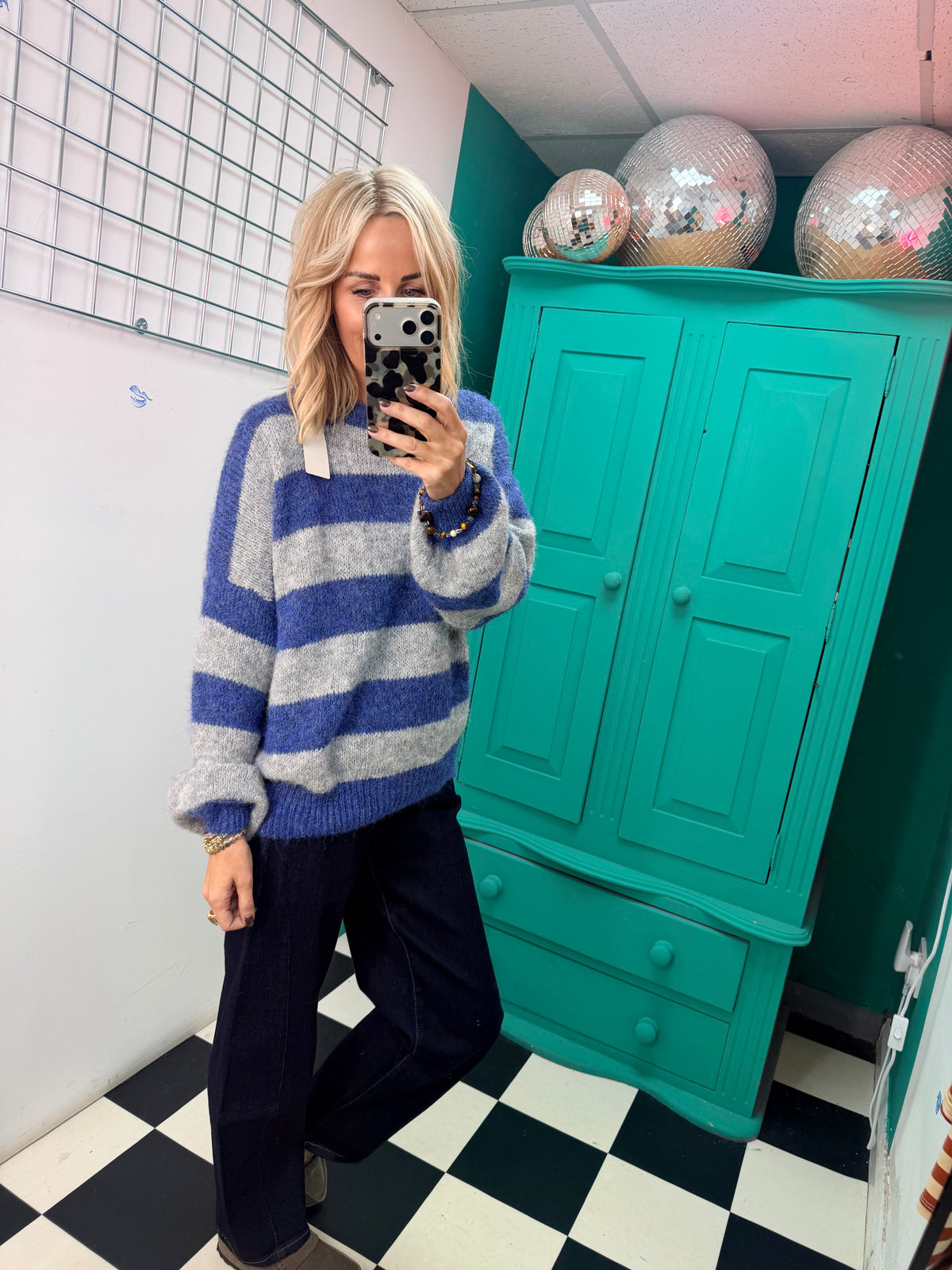 Chunky stripe knit - Blue and Grey