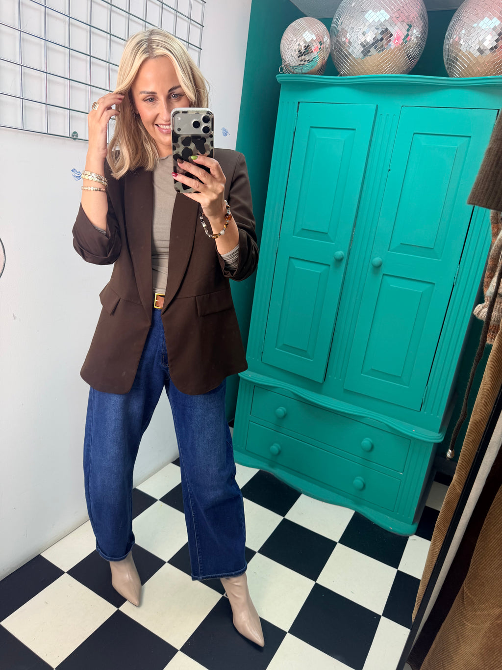 Cashmere Blend Basic Top Taupe