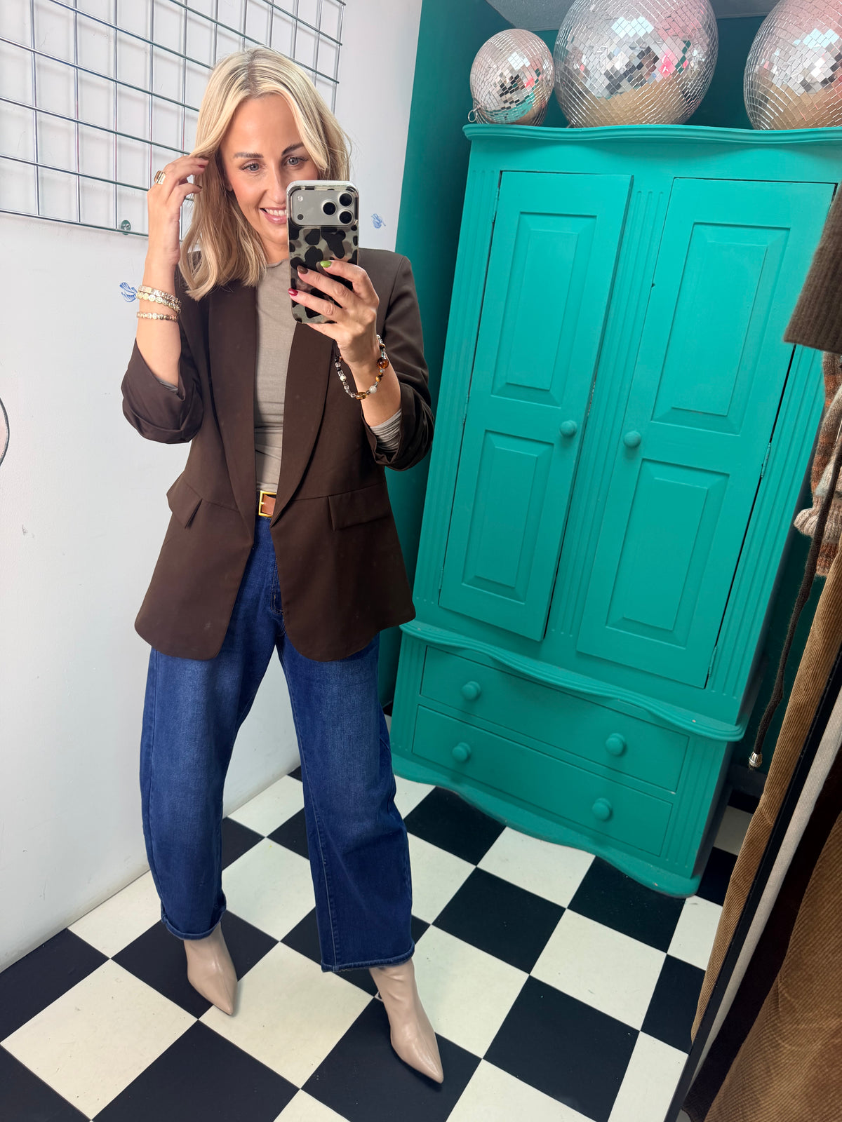 Cashmere Blend Basic Top Taupe