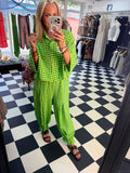 Neon Gingham Shirt Blue and green