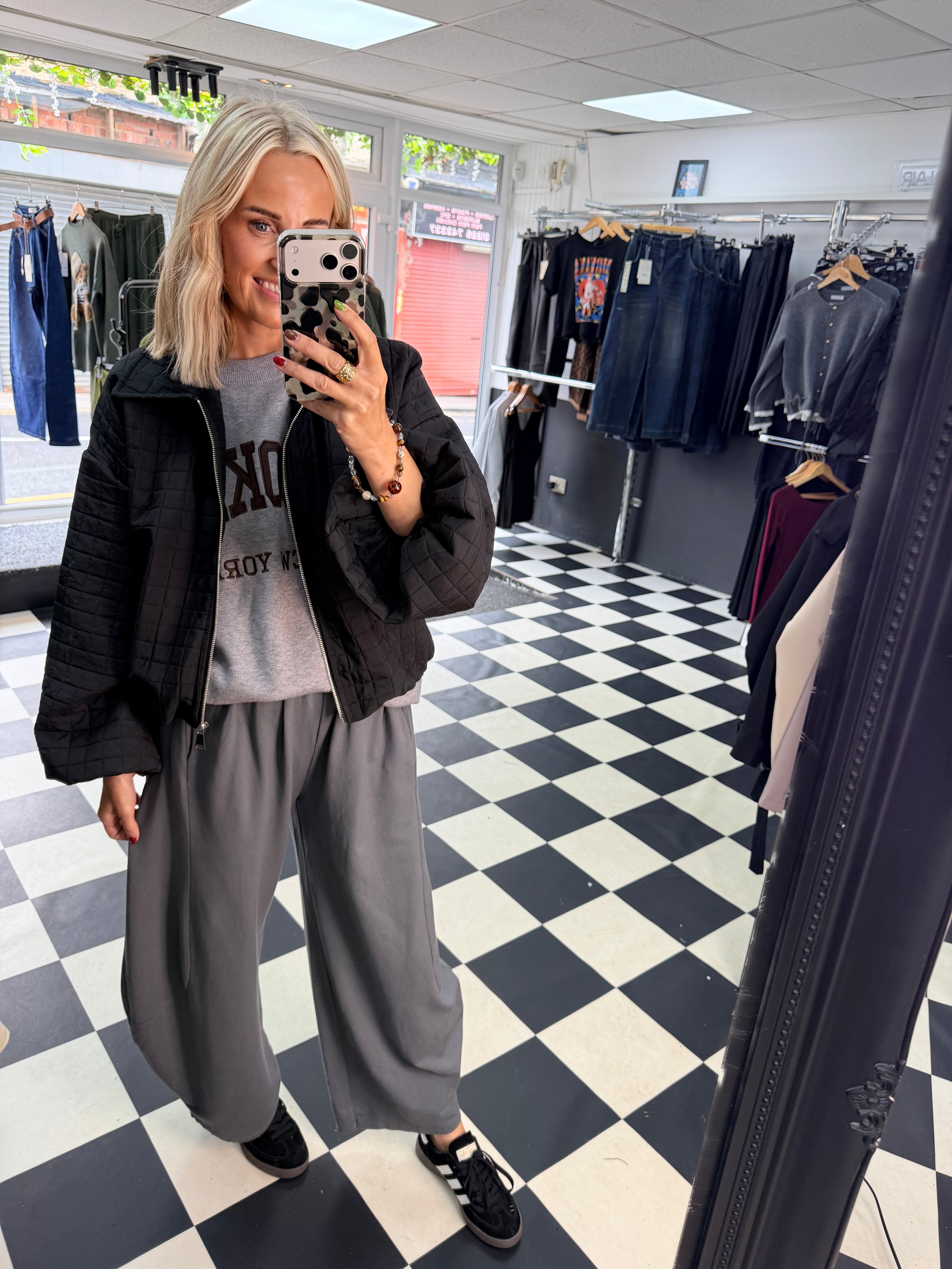 Quilted Bomber jacket - Black
