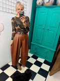 Cashmere Blend Camo Top Green/Chocolate