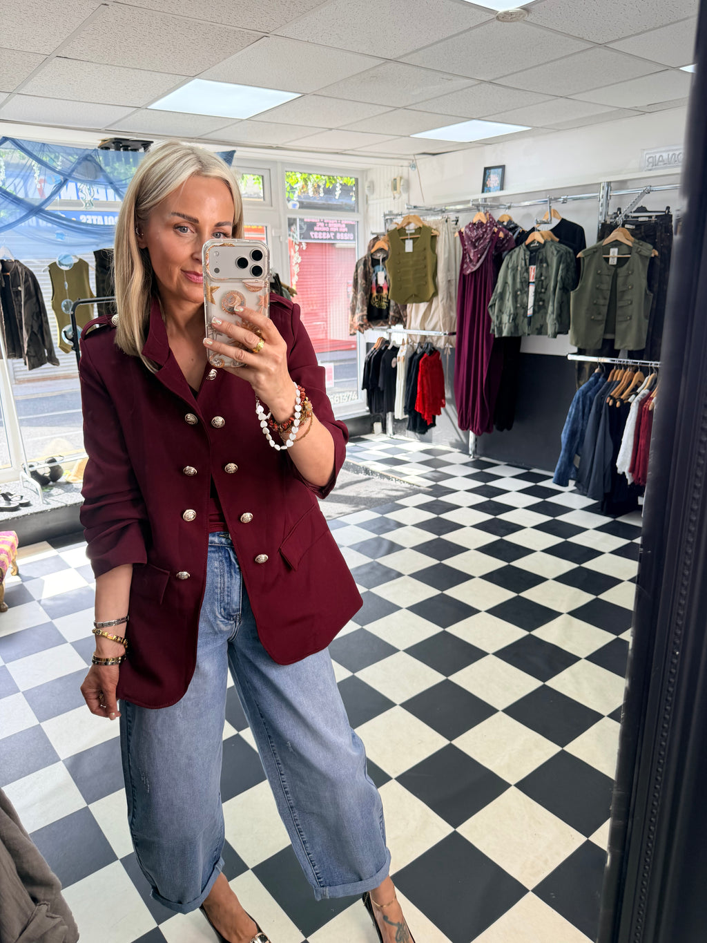 Military blazer Wine