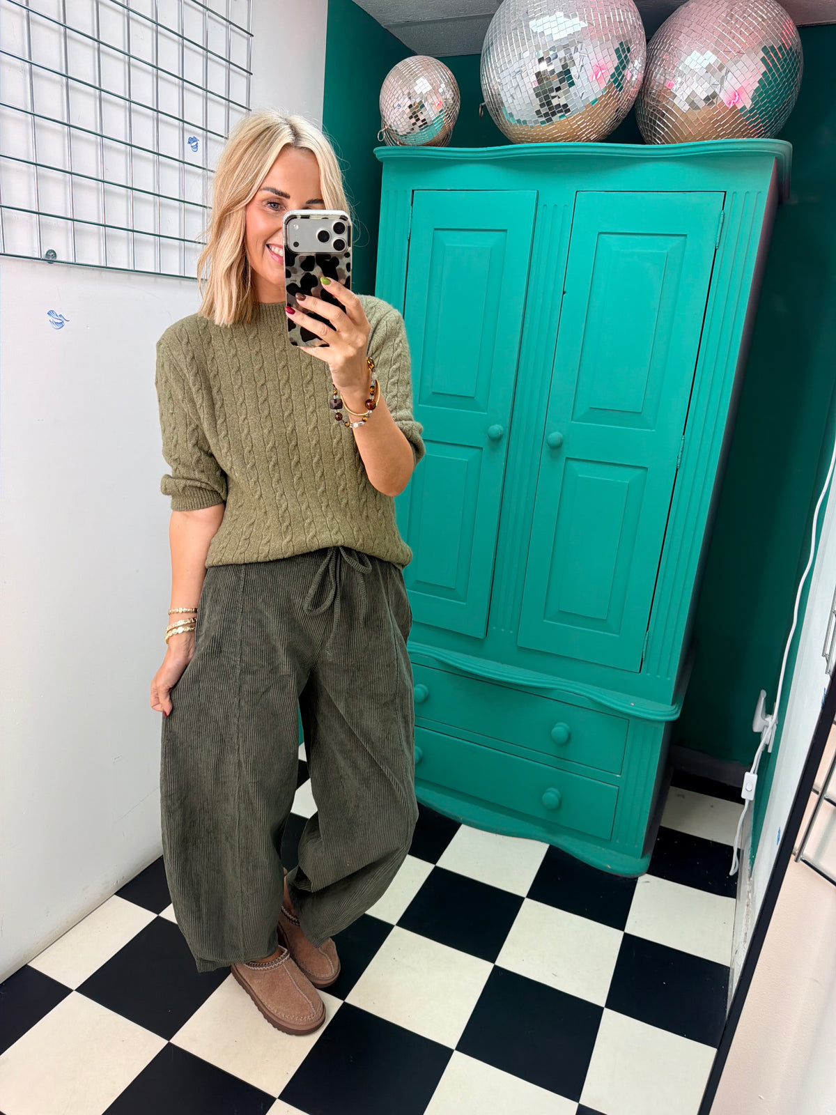Cable Knit Jumper Khaki