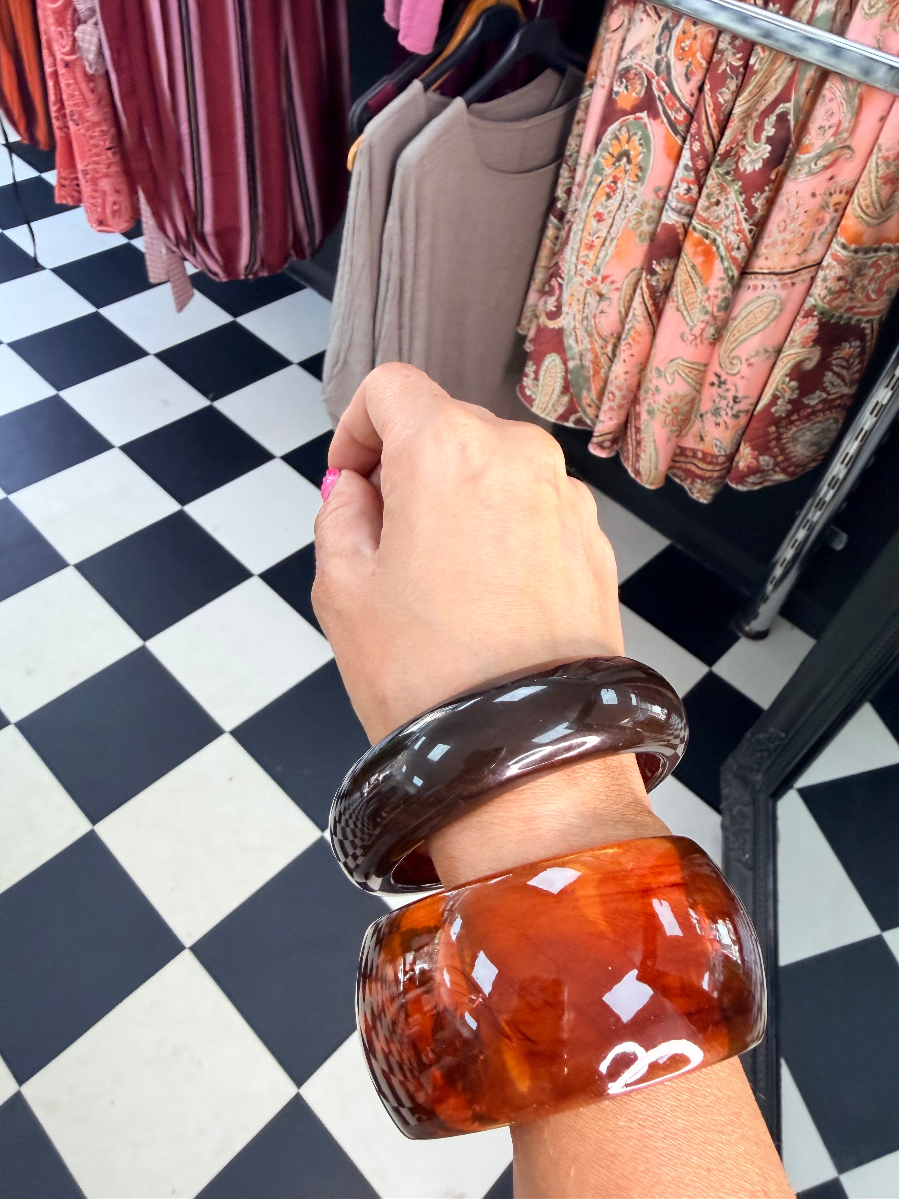 Chunky Bangle Thin Chocolate