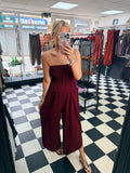 Bandeau Jumpsuit Wine