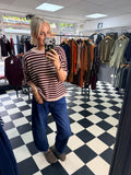 Penny Stripe Jumper Pink and Wine