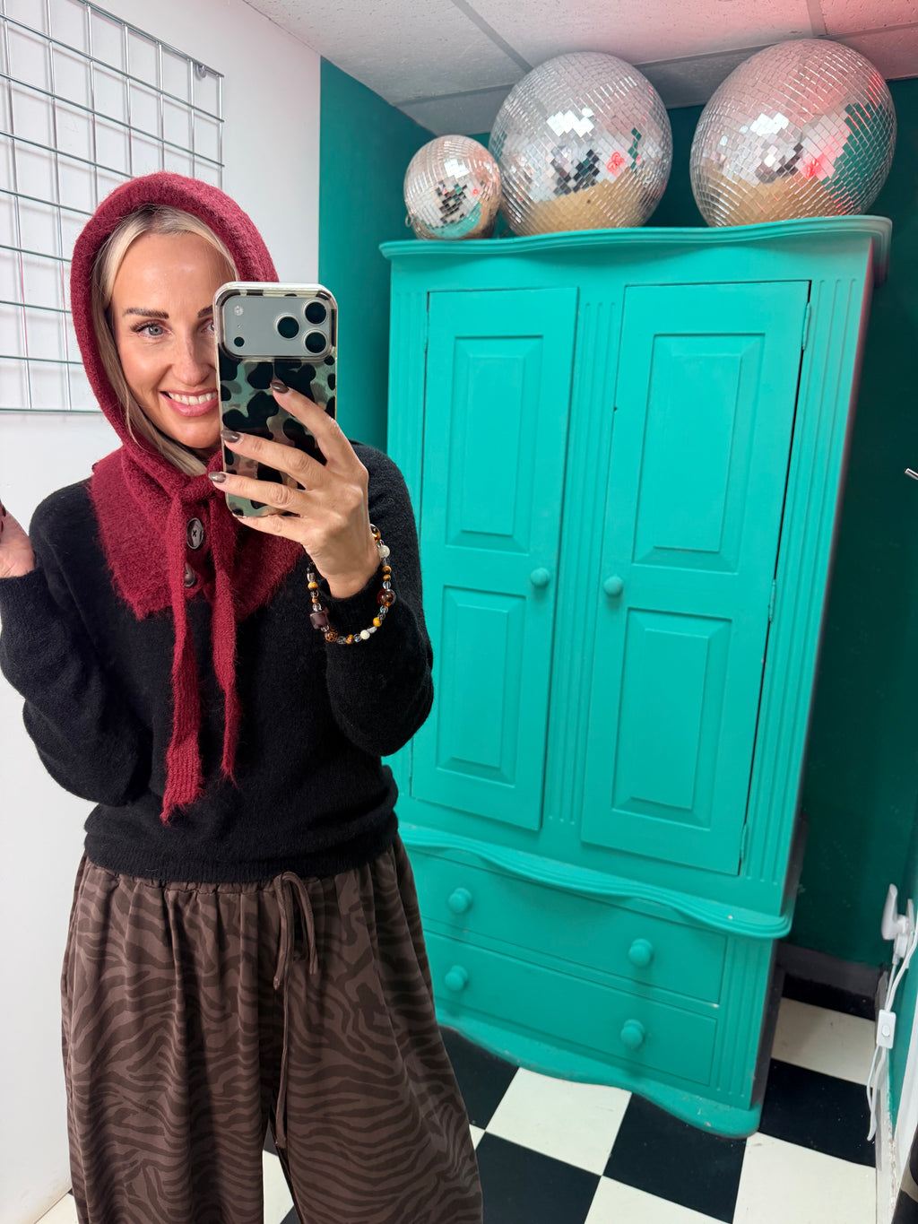 Button Snood Plum