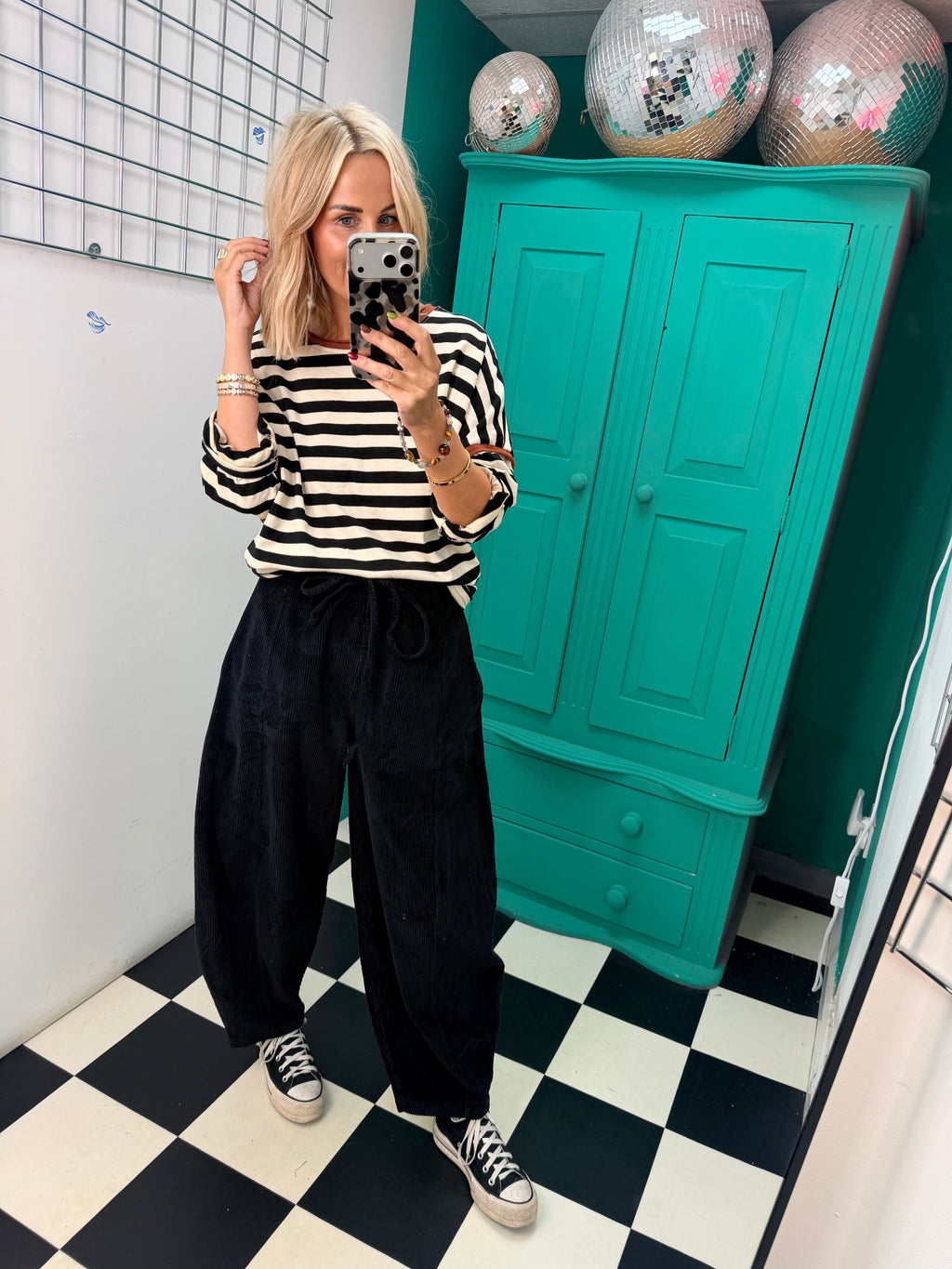 Boston Barrel leg Trousers Black