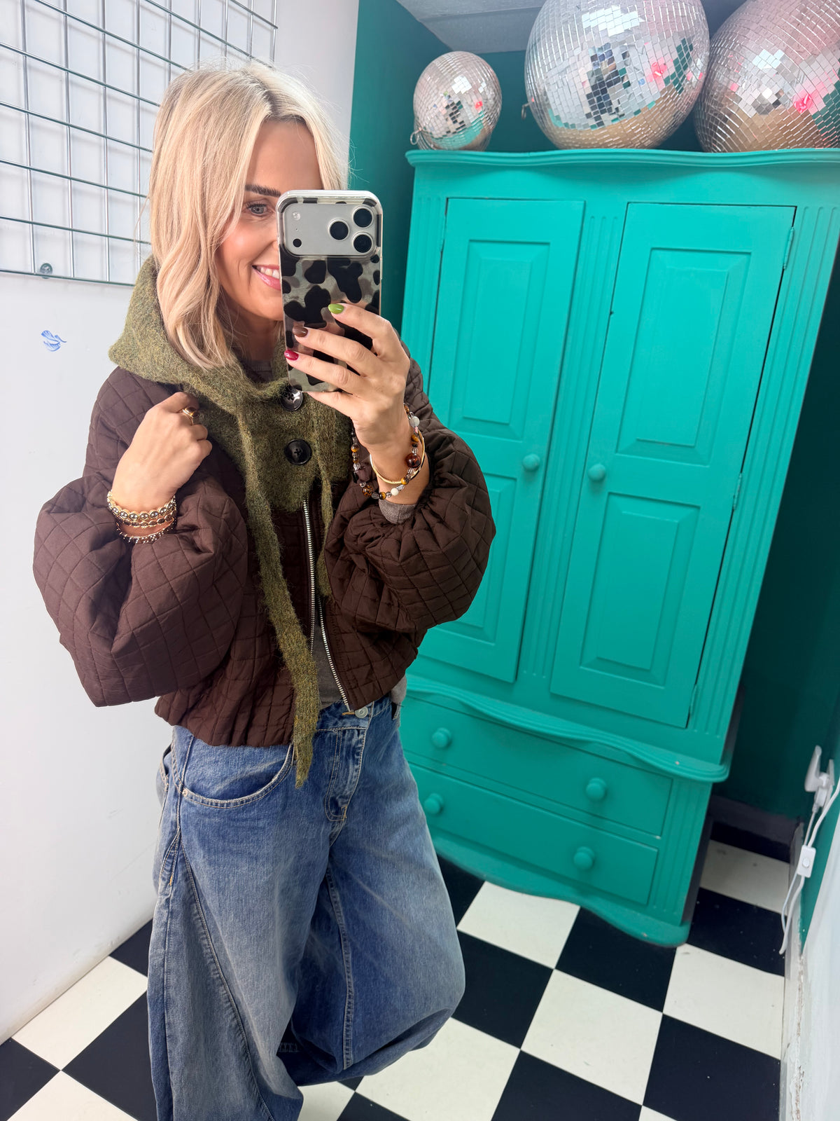Button Snood Green