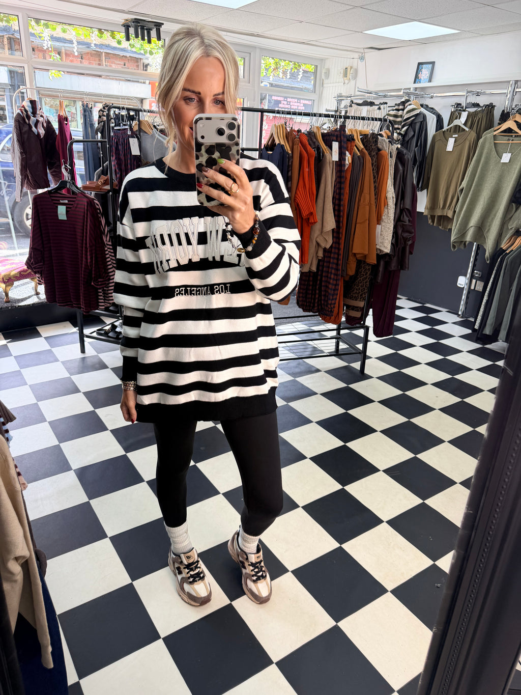 Stripe NY Jumper Black