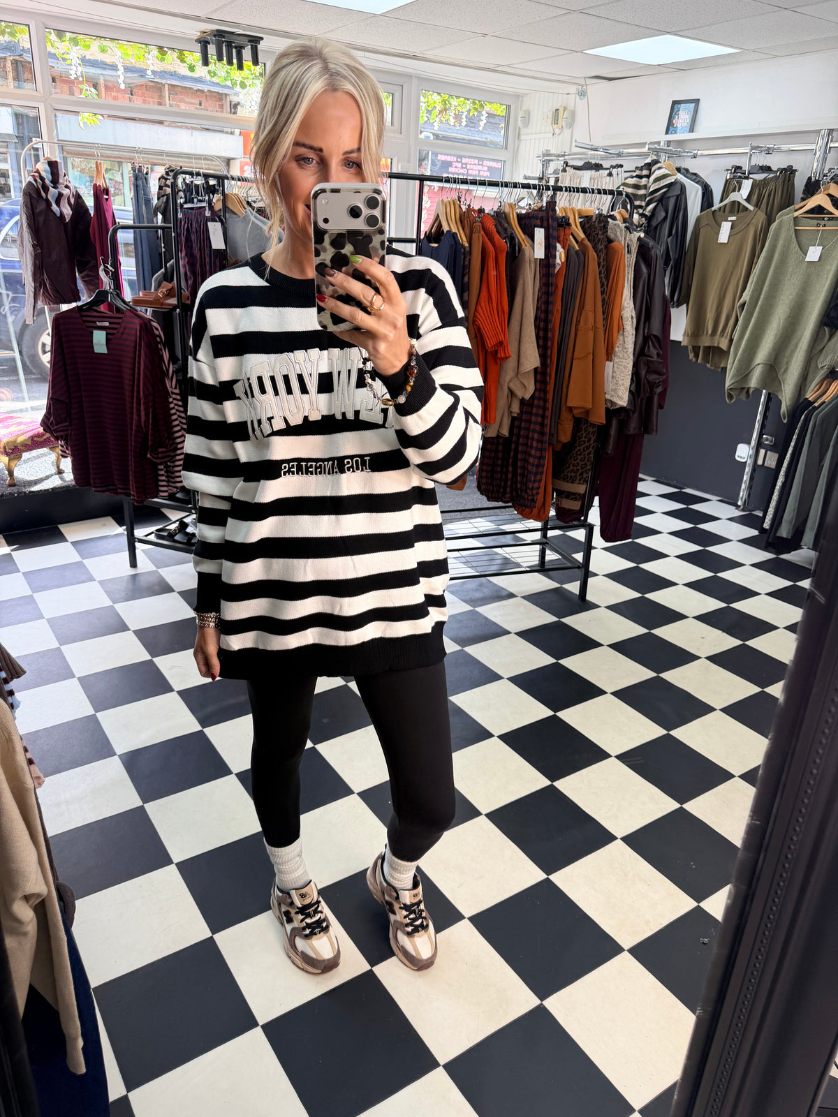 Stripe NY Jumper Black