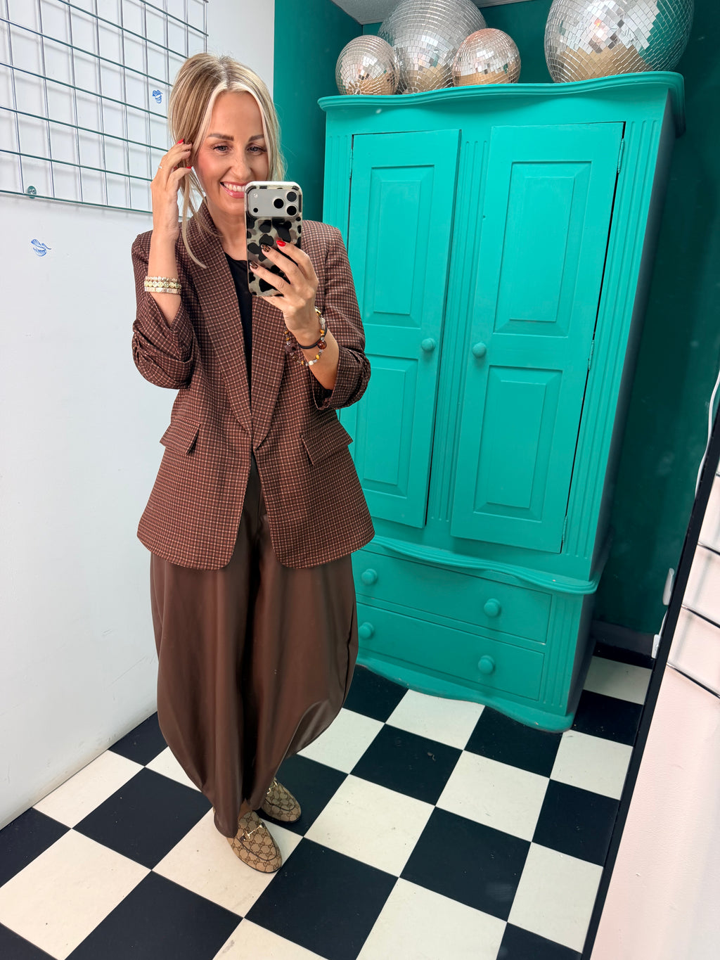 Check Please Blazer Chocolate