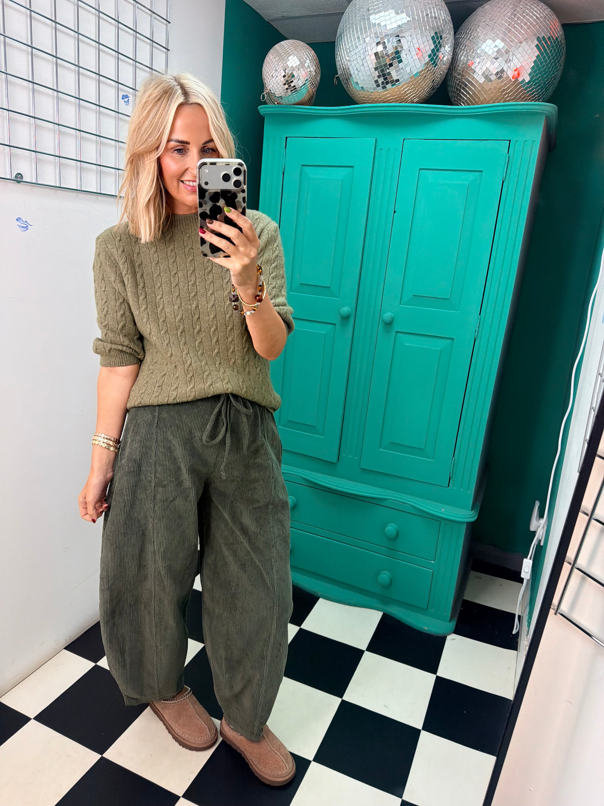 Cable Knit Jumper Khaki
