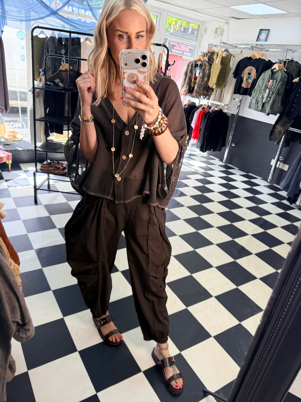 Barrel Side Pocket trousers Chocolate