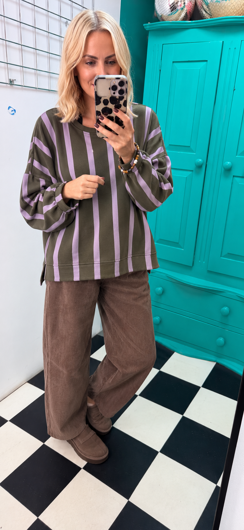 The Autumn stripe - Chocolate and purple