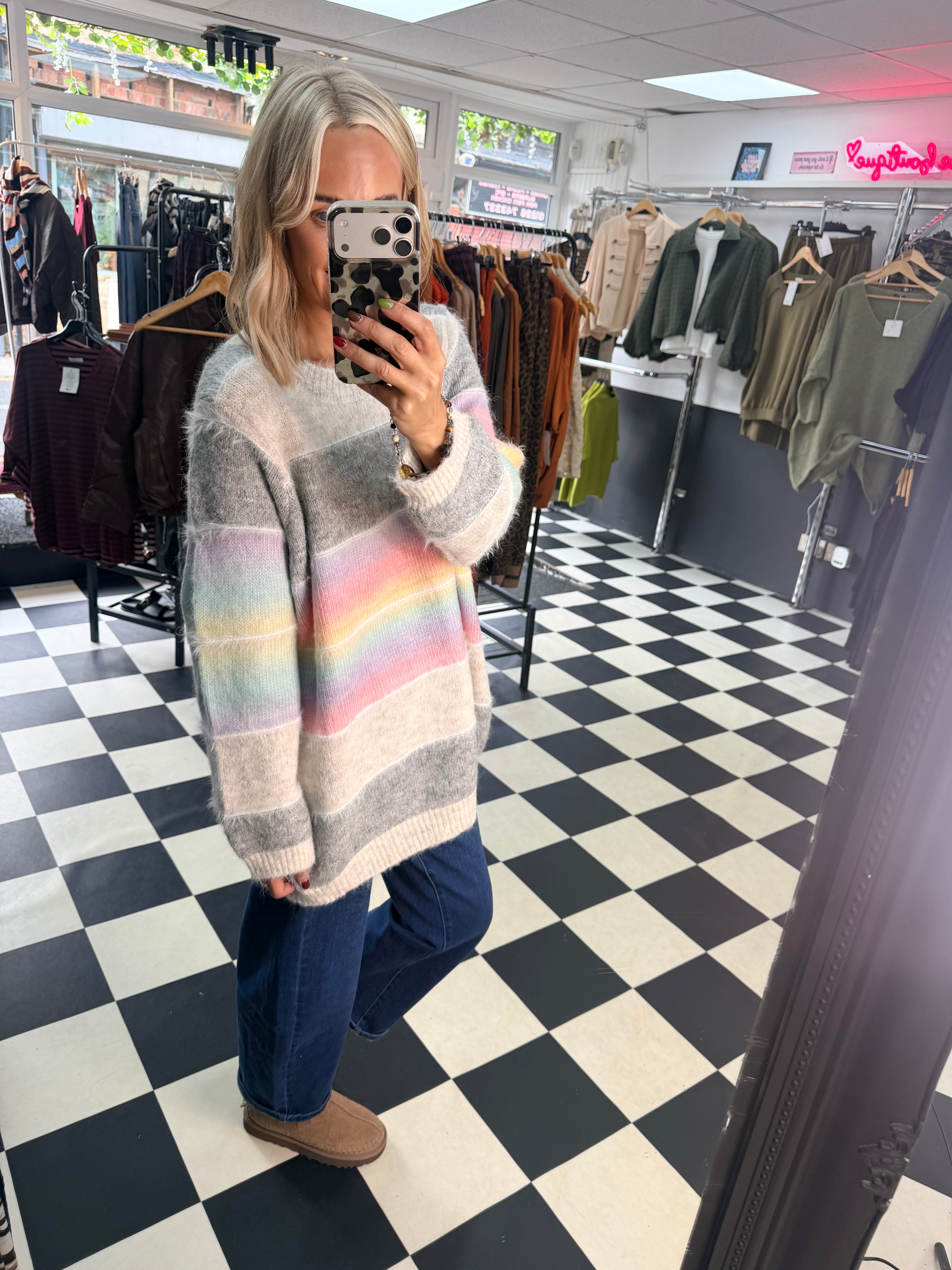 Abel Neutral Knit Rainbow