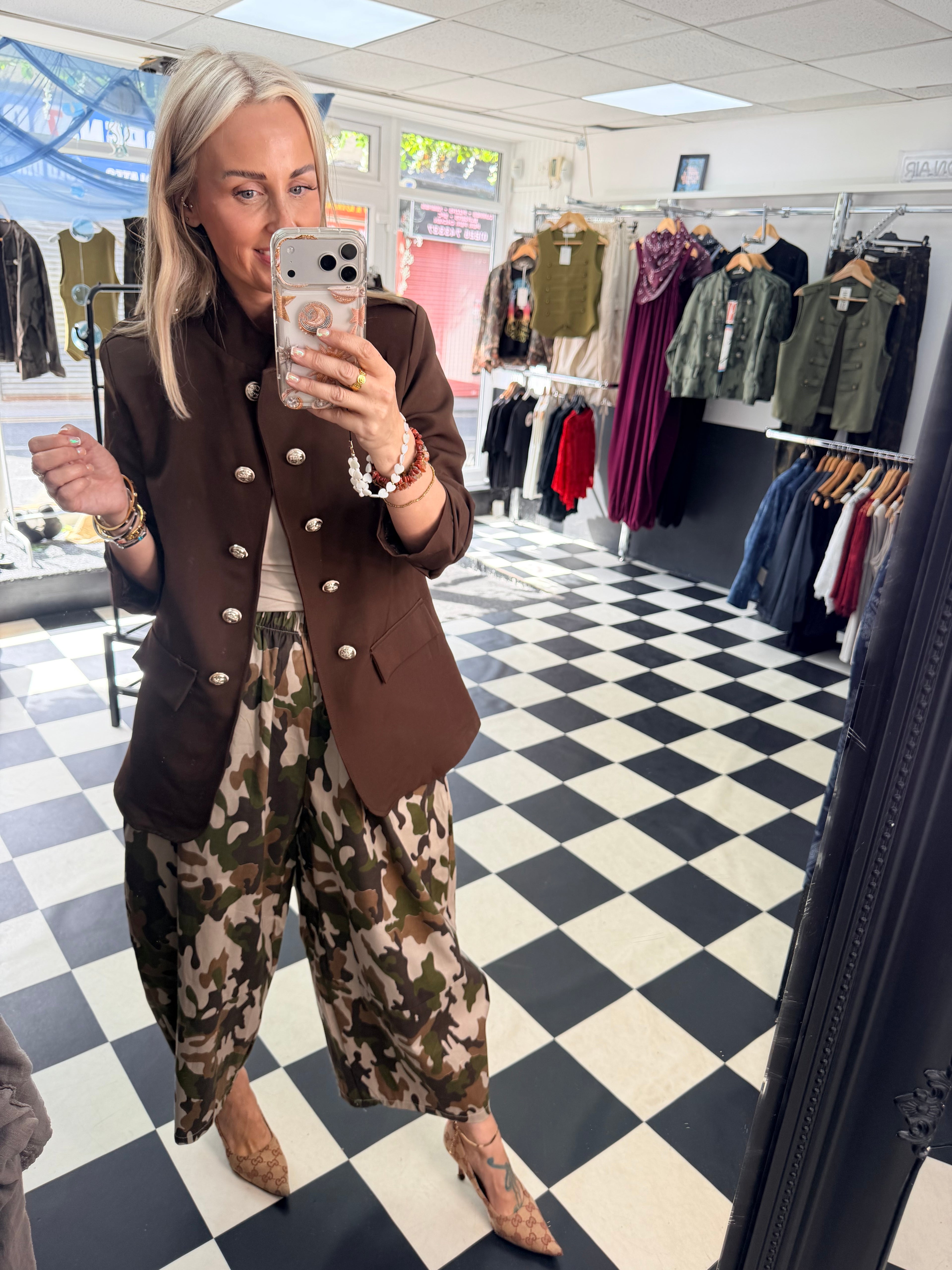 Military blazer chocolate