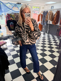 Needlecord Zebra Slouchy Jacket Black