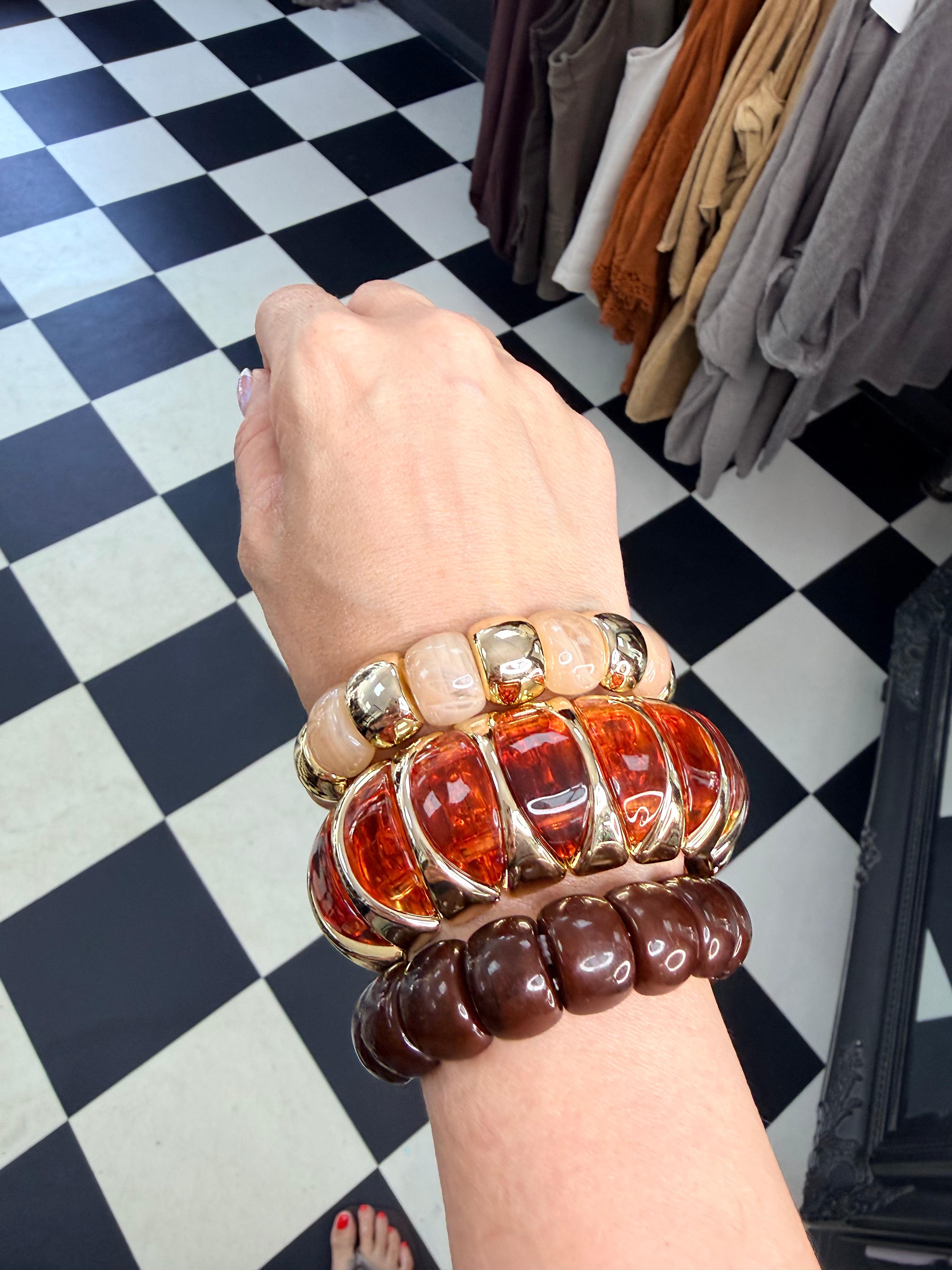 Cream and Gold Bracelet