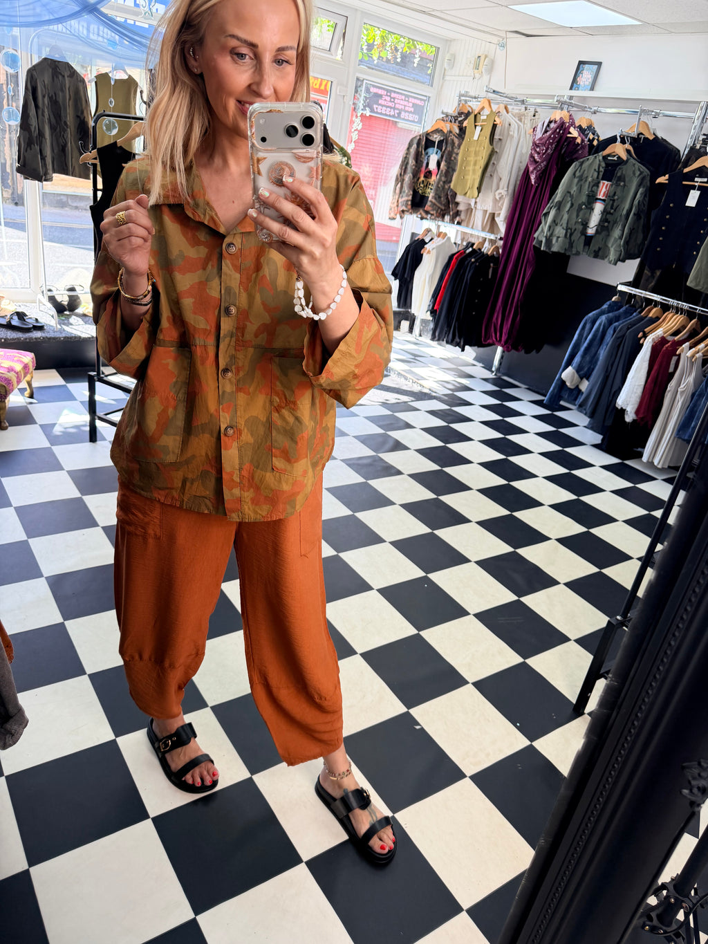 Camo Shacket Rust