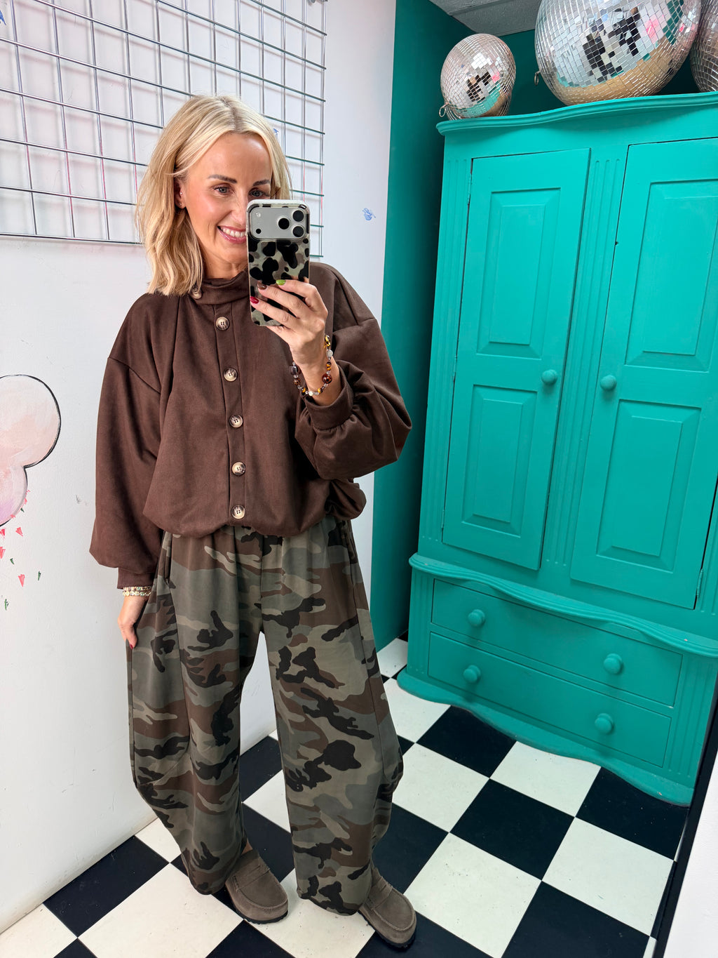Barrel Camouflage Trousers Dark Green and Chocolate