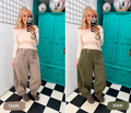 Military balloon trousers - khaki