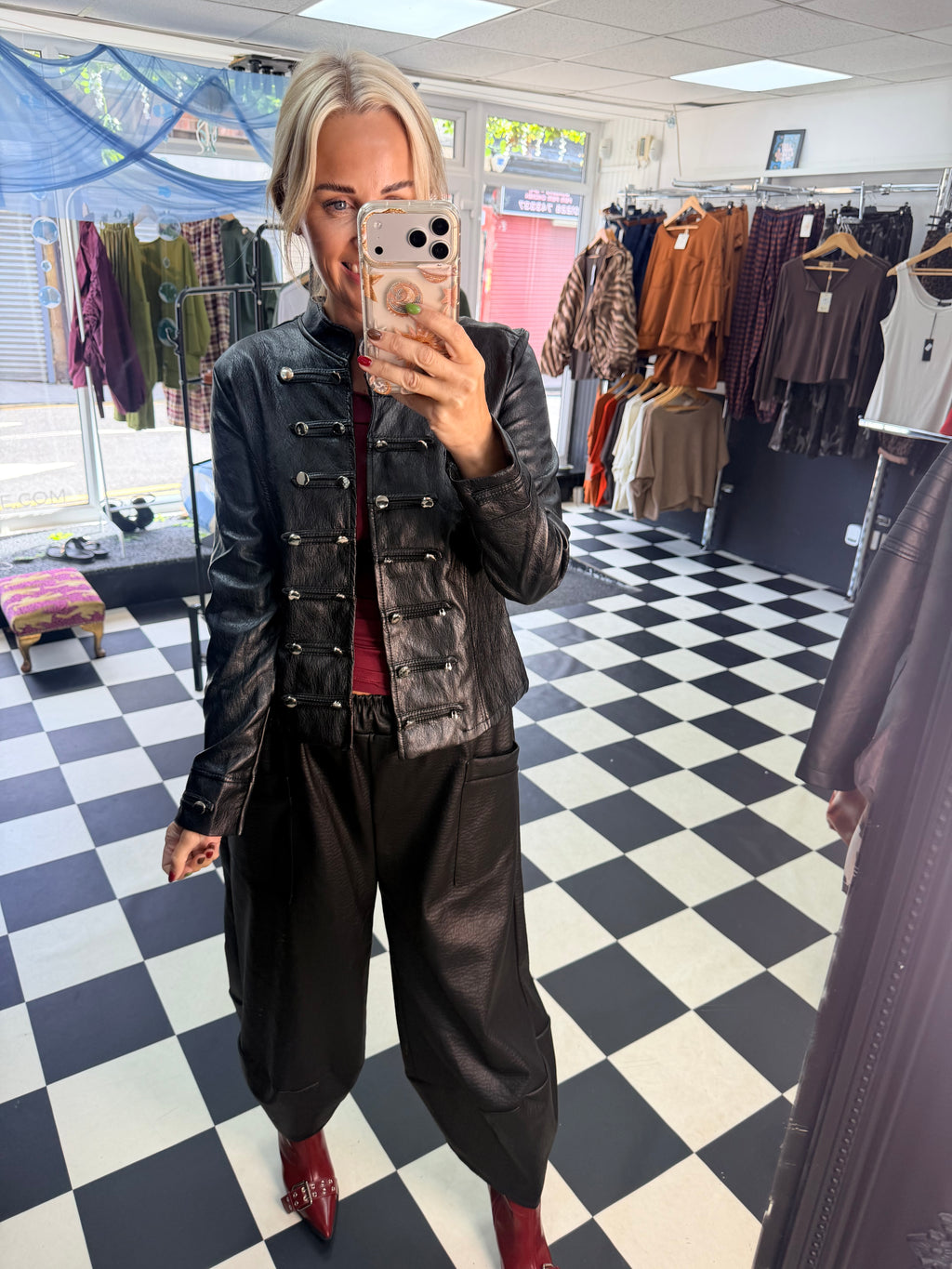 PU Tulip Trousers Black