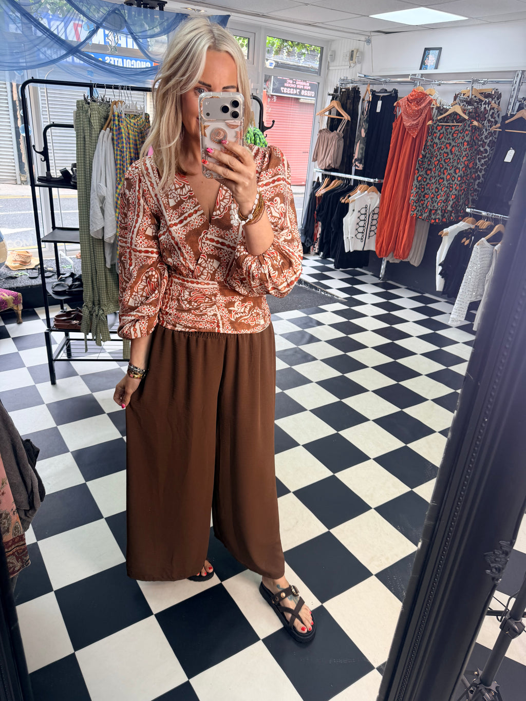 Palazzo Trousers Chocolate