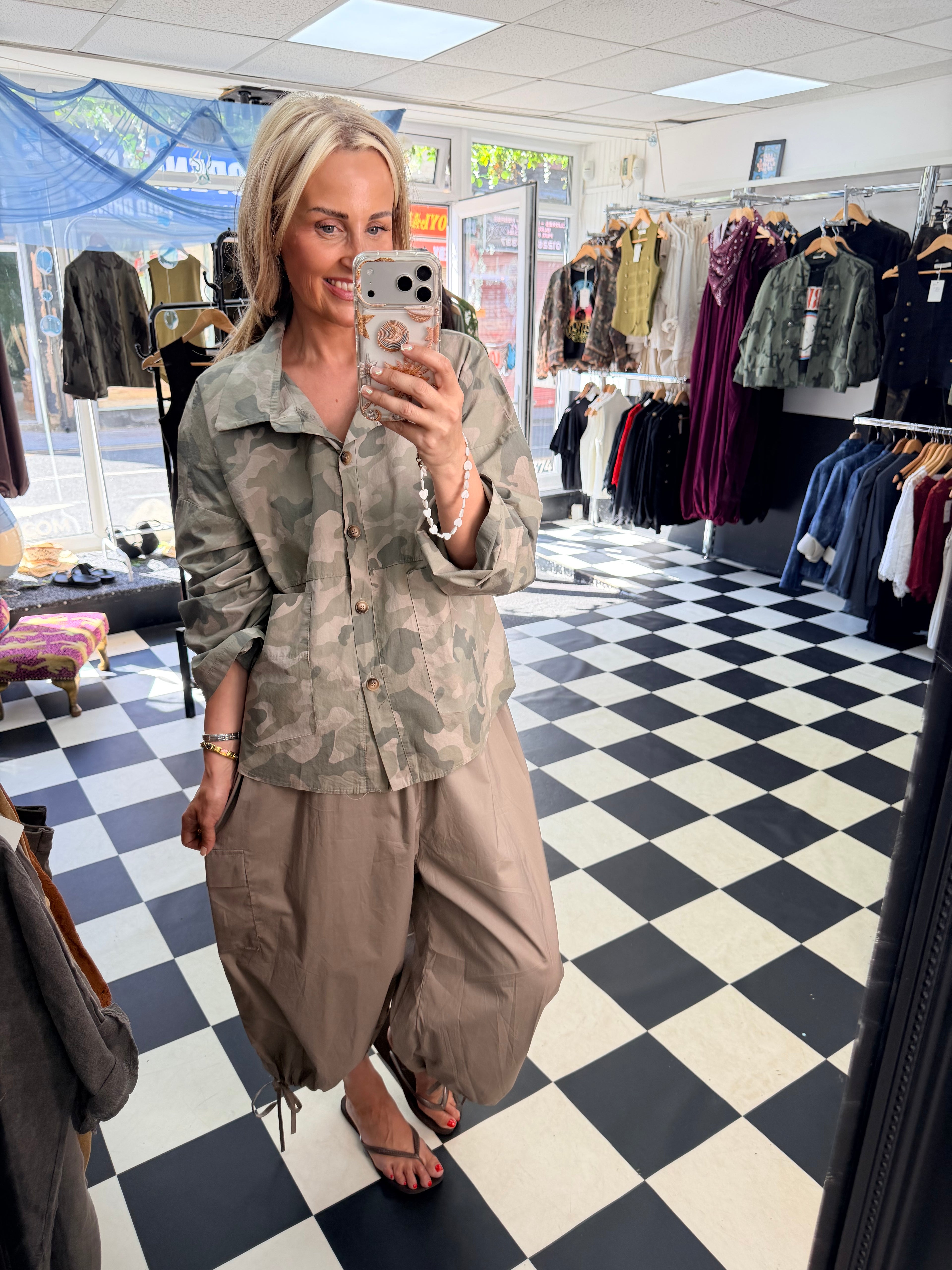 Camo Shacket Khaki