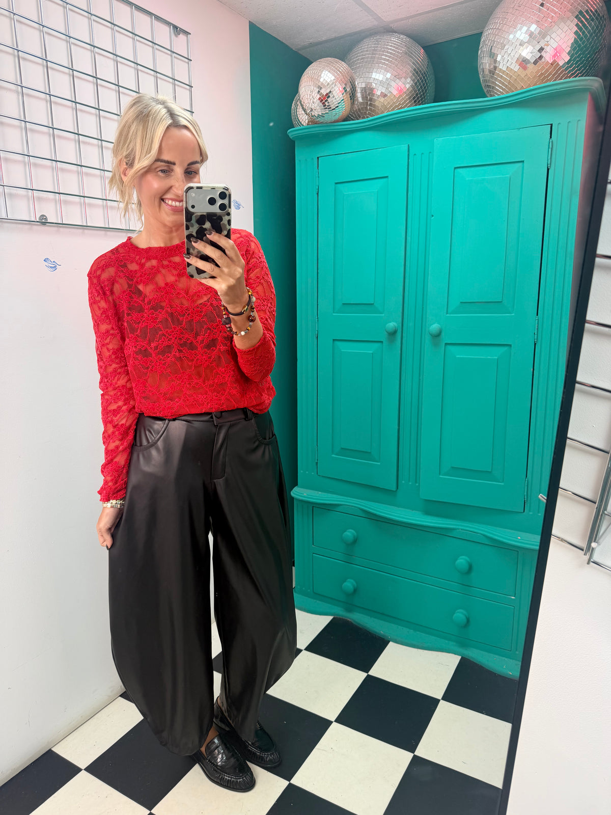 Lace Top Red