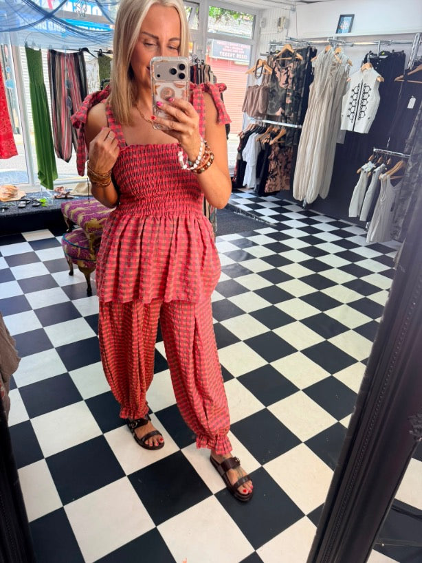 Neon Collection Bloomer Trouser Slate/Coral