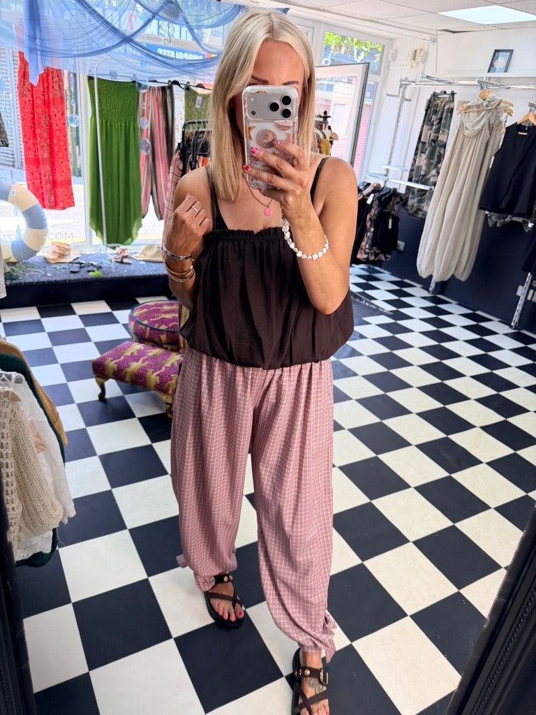 Bubble Hem Cami Chocolate