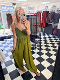 Boho Crochet Jumpsuit Green