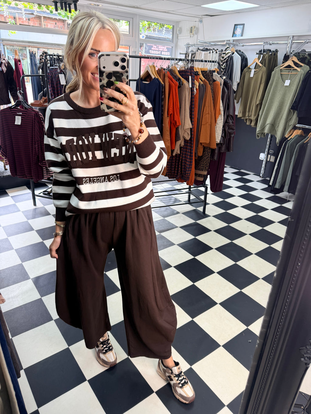 Stripe NY Jumper Chocolate