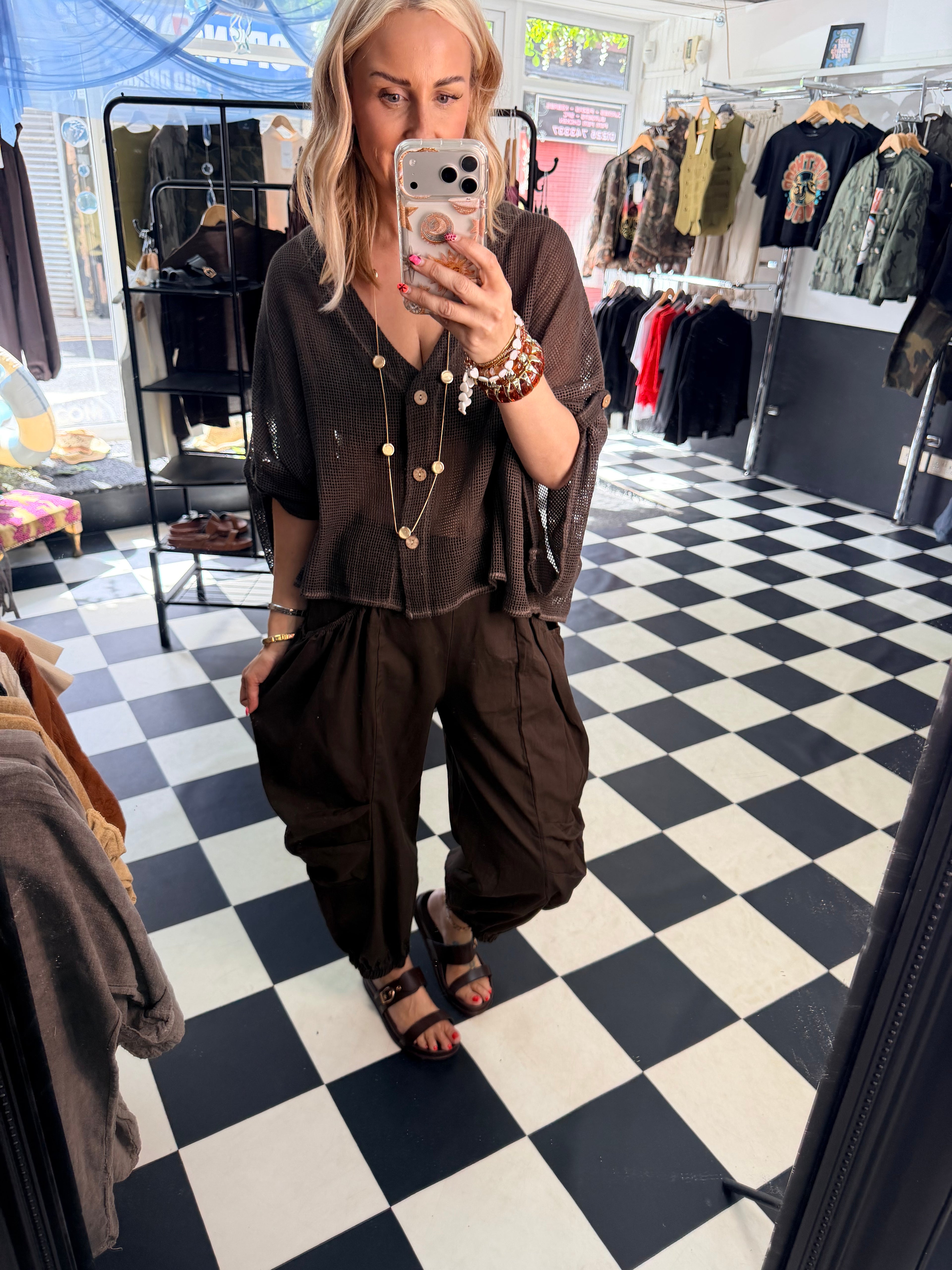 Barrel Side Pocket trousers Chocolate