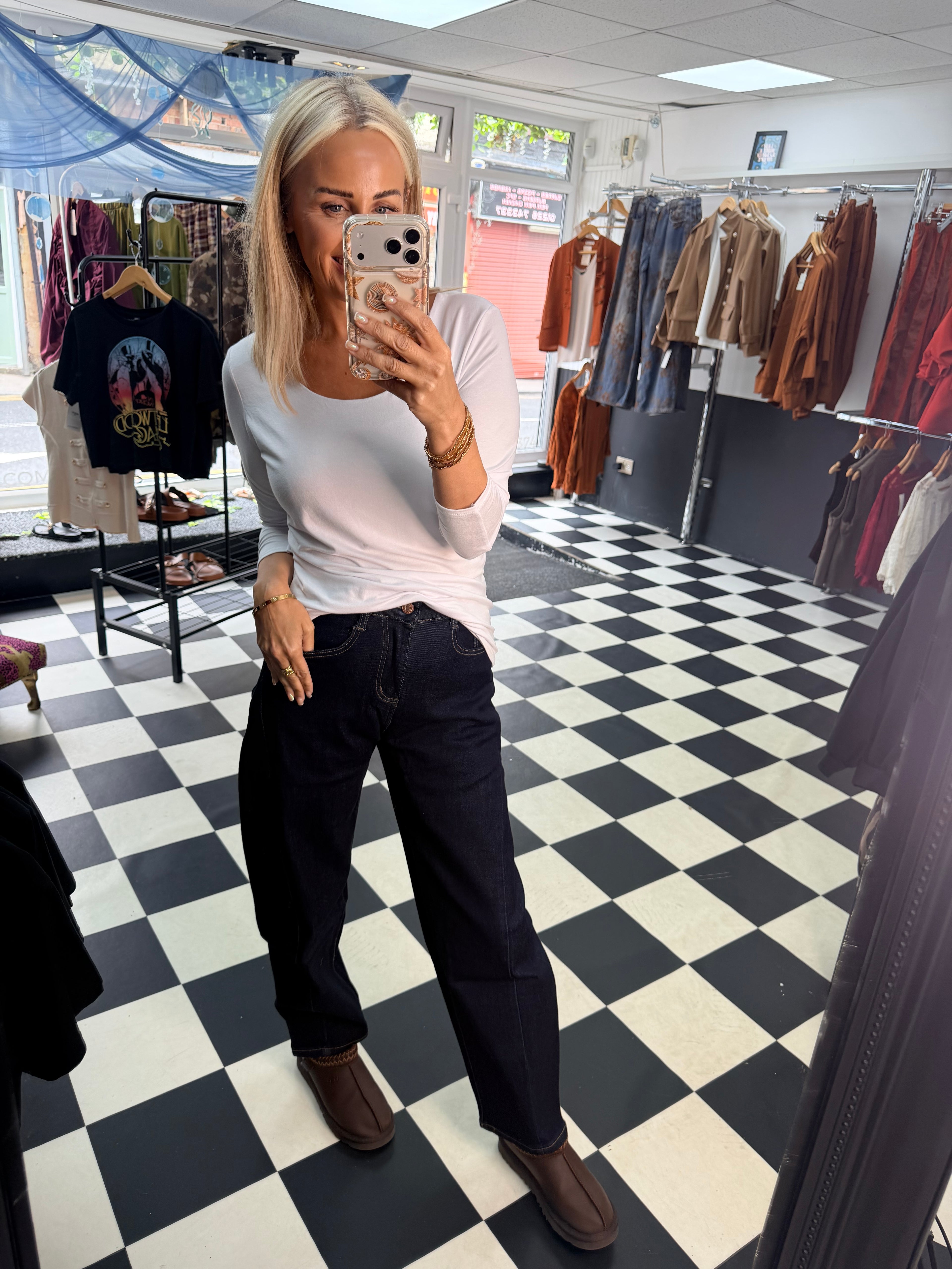 Basic Scoop Neck Basic T shirt White