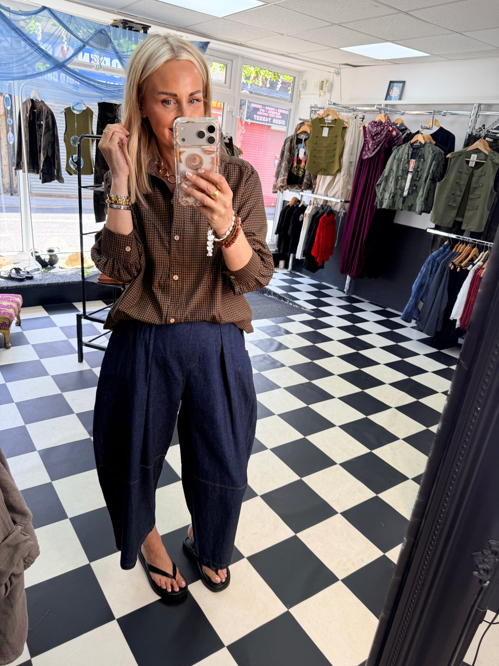 Check Jacket/ shirt Chocolate and Mustard