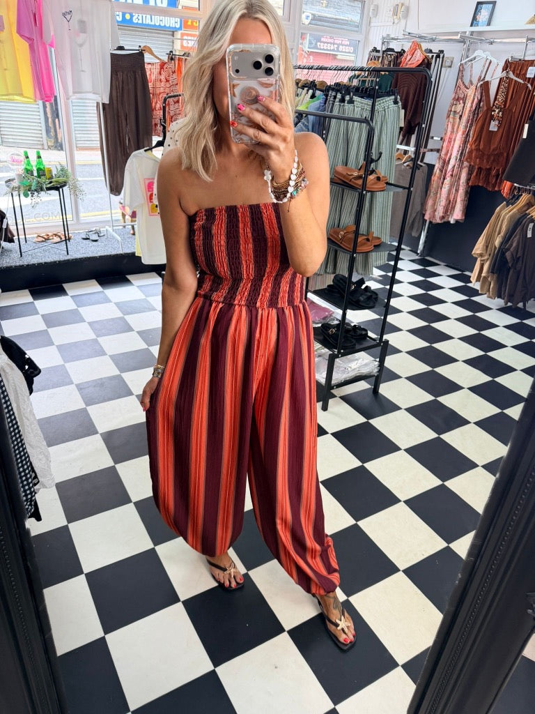 Indigo  Jumpsuit Orange/Plum