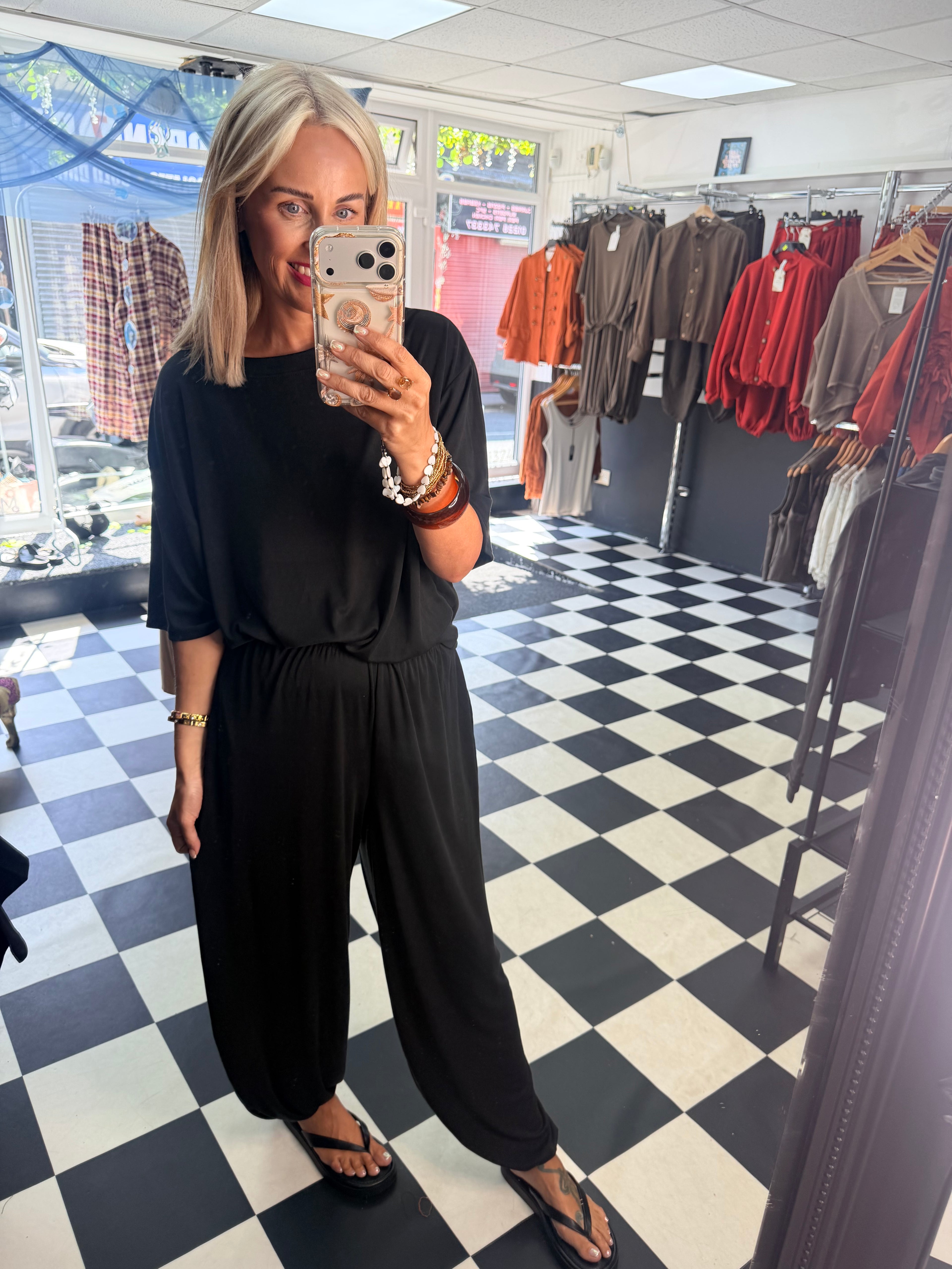 Weekend Slouch Co Ord Black
