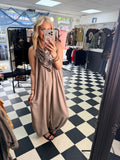 Bandana Scarf Jumpsuit Taupe