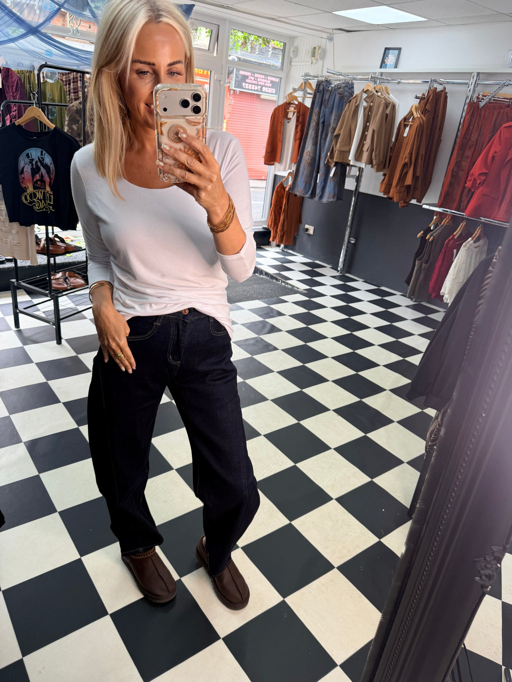 Basic Scoop Neck Basic T shirt White