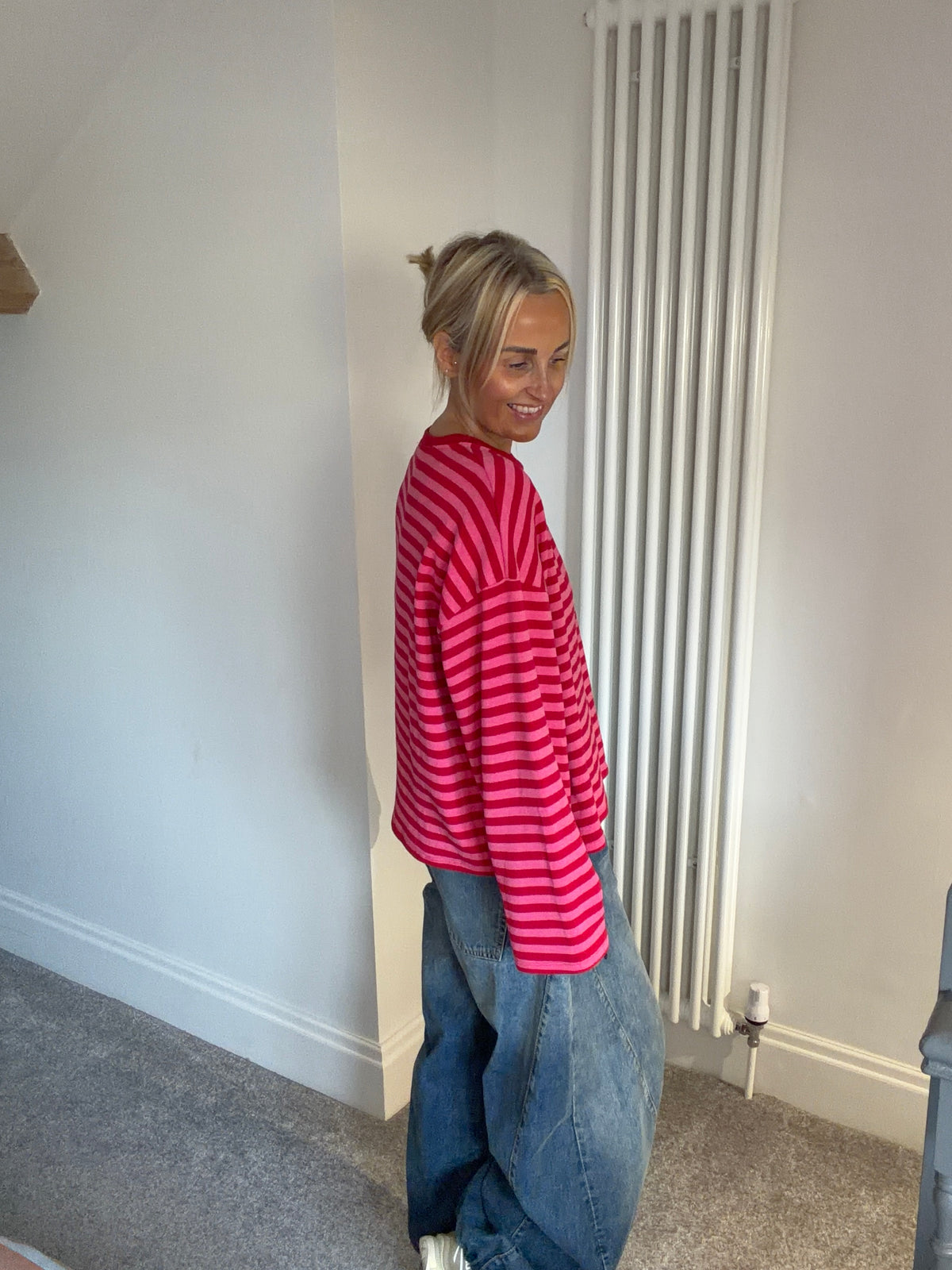 Weekend slouch stripe Red and Pink Special Buy
