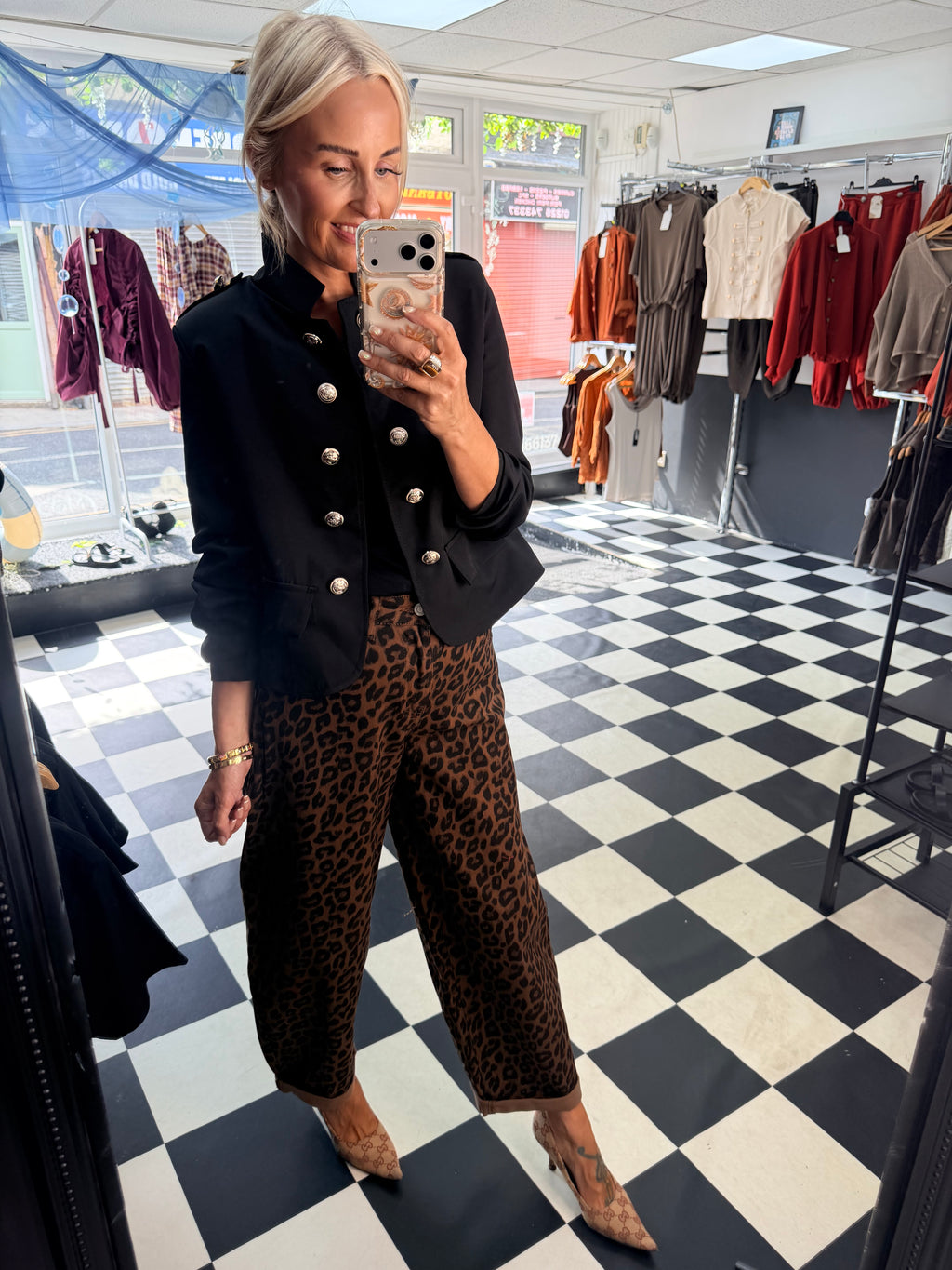 Military Crop Blazer Black