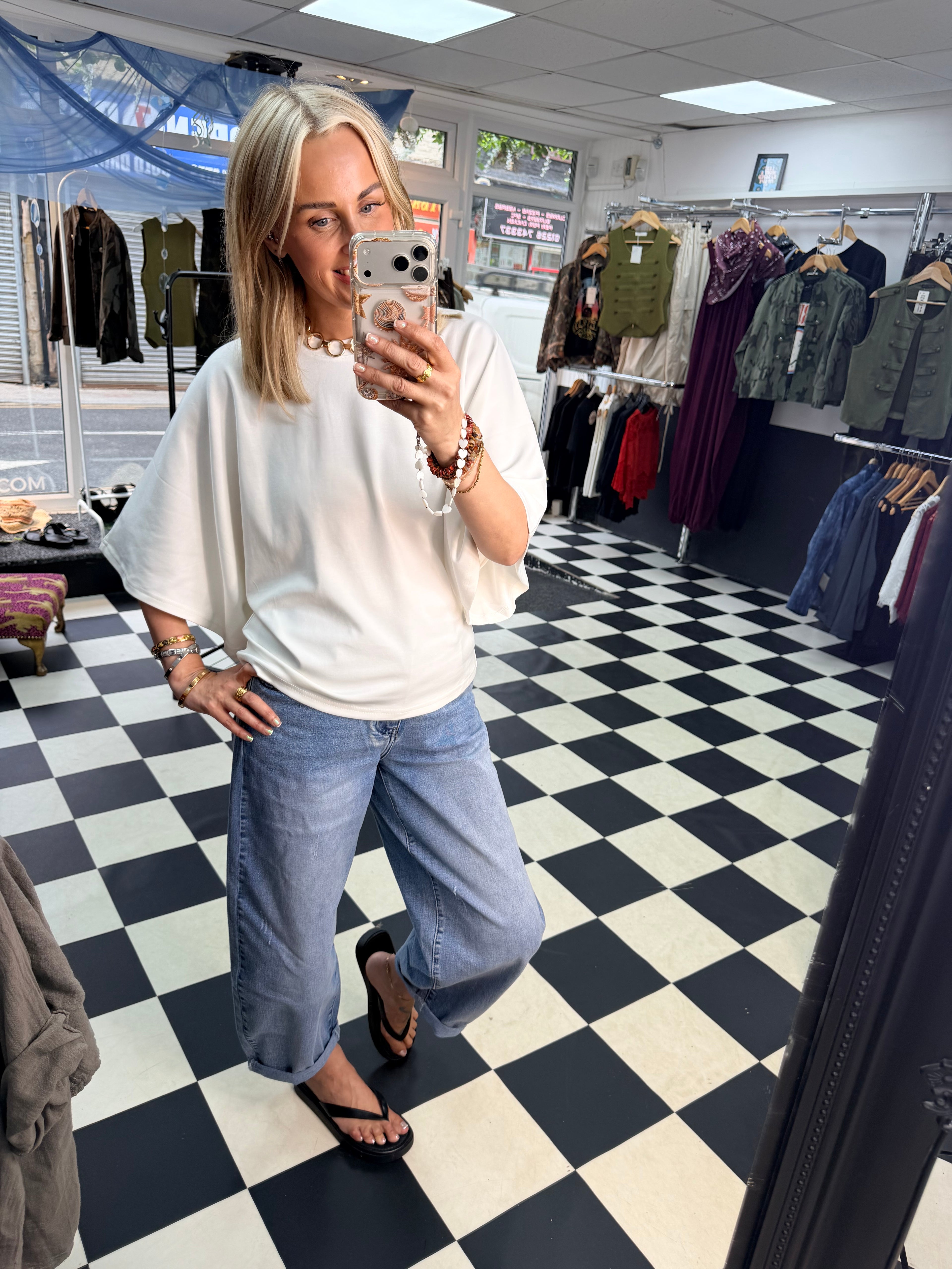 Batwing T Shirt White