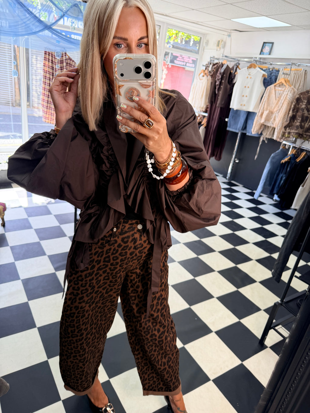 Ruffle Lightweight Jacket Chocolate-Pre Order Due in next Fri approx