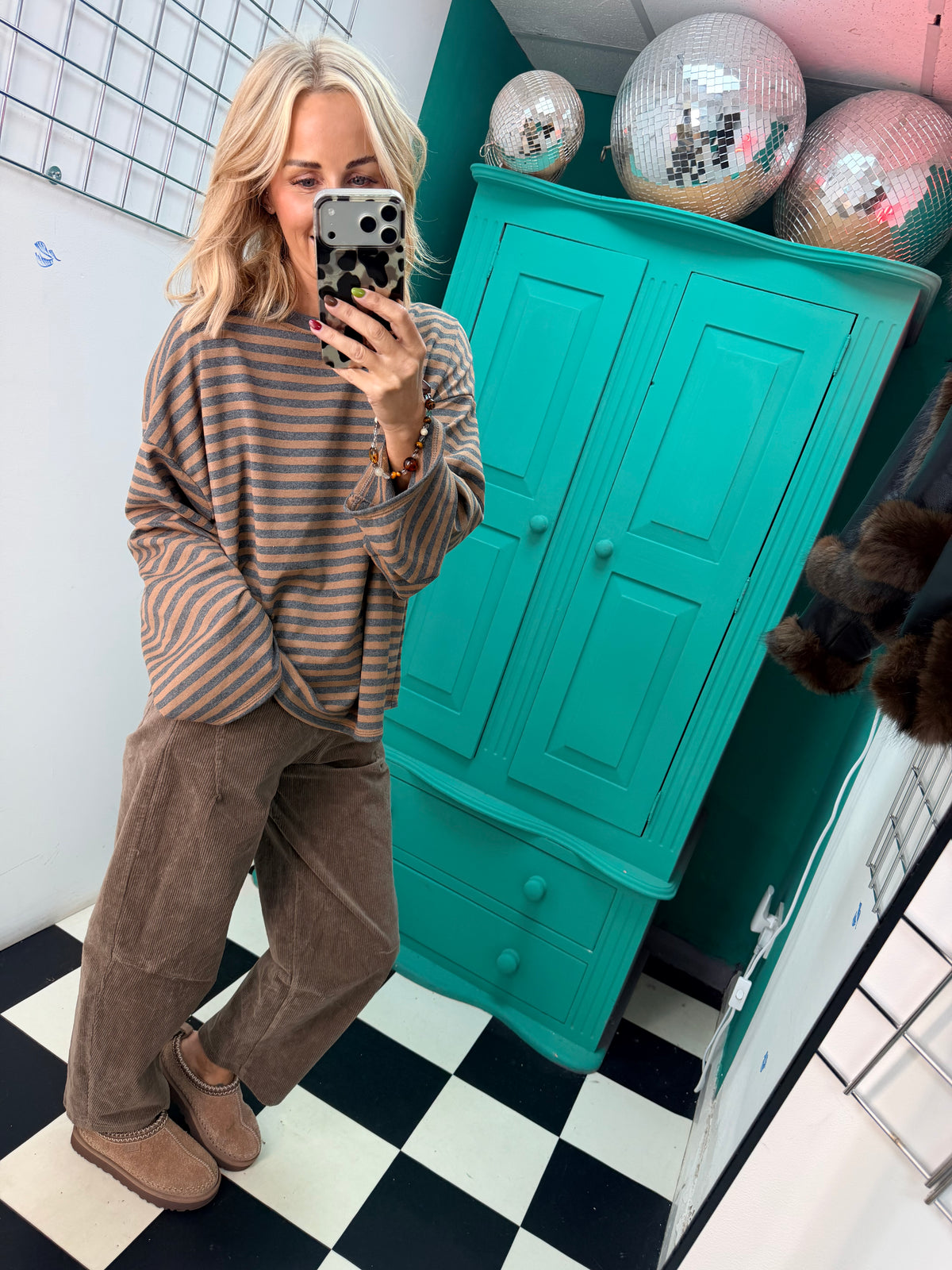 The cosy stripe - Grey and Tan