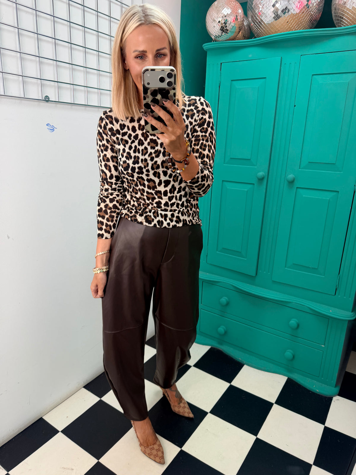 Leopard Cashmere Blend Top
